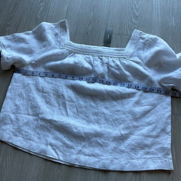 J Crew Sailor Squareneck Top In Linen Womens Large White - Picture 6 of 9